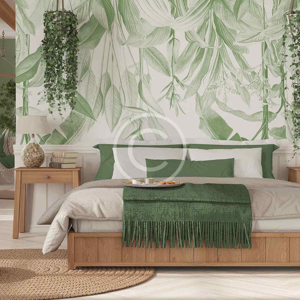 Floral bedroom interior